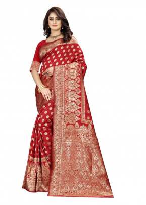 Lfh Designer Soft Banarasi Silk Saree Vol 5 Red Color