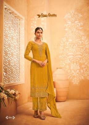 Lt Nitya Designer Heavy Faux Georgette With Embroidered Palazzo Suit Yellow Color DN 3004 