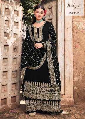 Lt Nitya Pure Viscos Velvet With Embroidery Winter Salwar Suit Black Color  DN 401 B