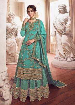 Lt Nitya Heavy Georgette With Embroidery Work And Sequence Work Sharara Suit Sky Blue Color DN 4902