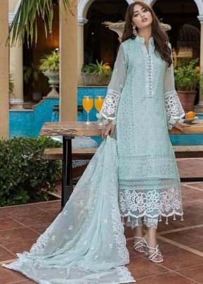 Maaria-A Exclusive Heavy Faux Georgette With Heavy Embroidery Pakistani Suit Sky Color DN 1001 A