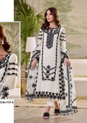 Maaria A  Heavy Designer Faux Georgette With Embroidery Sequence Work Pakistani Suit DN 1137