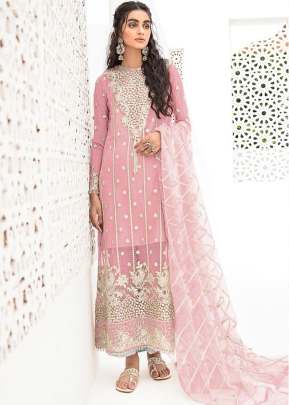 Maaria-A Heavy Organza With Embroidered Pakistani Suit Pink Color DN 9114