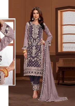 Maaria A Heavy Vichitra With Embroidery Sequence Work Pakistani Suit Wine And Purple Color DN 1120