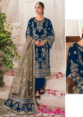 Mah E Rooh 9000 Velvet With Heavy Embroidery Sequence Work Winter Suit Rama Color DN 5195 