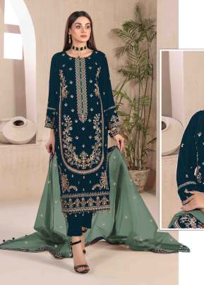 Mah E Rooh 9000 Velvet With Heavy Embroidery Sequence Work Winter Suit Rama Color DN 4165