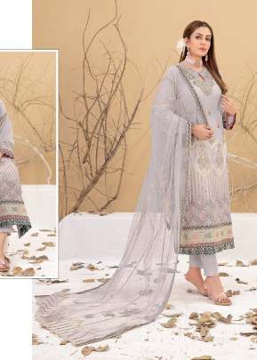 Mah E Rooh Faux Georgette With Heavy Embroidery Sequence And Khatli Work Pakistani Suit Light Purple Color DN 5129