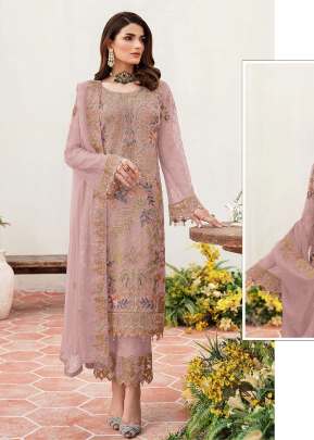 Mah E Rooh Faux Georgette With Embroidered Multi Thread Work And Khatli Work Pakistani Suit Pink Color DN 5125