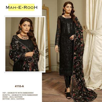 Mah E Rooh Heavy Faux Georgette With Embroidery Work With Sequence Work Pakistani Suit DN 4110