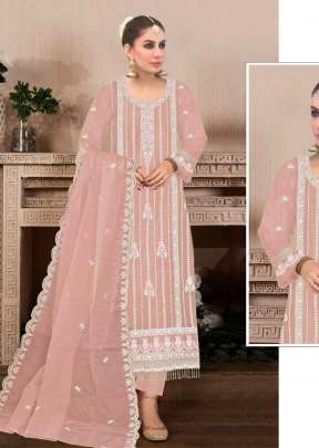 Mah E Rooh Heavy Faux Georgette With Sequence Embroidery Work Pakistani Suit Peach Color DN 4127