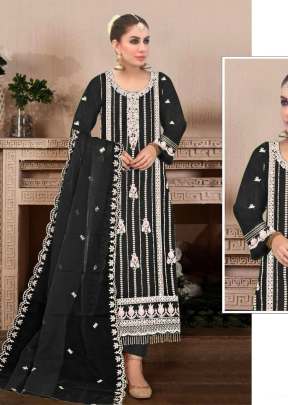 Mah E Rooh Heavy Faux Georgette With Sequence Embroidery Work Pakistani Suit Black Color DN 4127