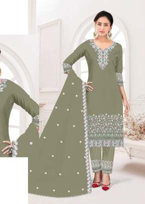 Mah E Rooh Heavy Faux Georgette With Embroidery Work With Pakistani Readymade Suit Pista Color DN 4113