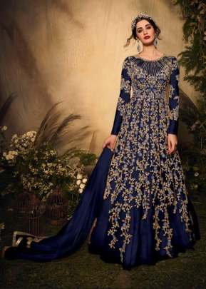 Maisha Designer Heavy Net With Embroidery Work Anarkali Gown Blue Color DN 10011