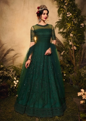 Maisha Maskeen Saumya colors Designer Anarkali Suit DN 10012 Green