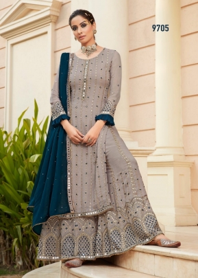 Maisha Nazakat Designer Suit DN 9705 Grey Color