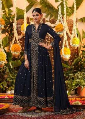 Maisha Zeynep Heavy Faux Georgette Salwar Suit Nevy Blue Color DN 11057