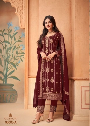 Mohini Glamour Designer suit DN 96003 Maroon Color