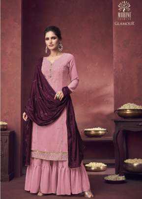 Mohini Glamour Heavy Faux Georgette  With Embroidery Work Palazzo Suit Pink Color DN 99002