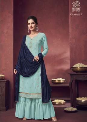 Mohini Glamour Heavy Faux Georgette  With Embroidery Work Palazzo Suit Sky Blue Color DN 99002