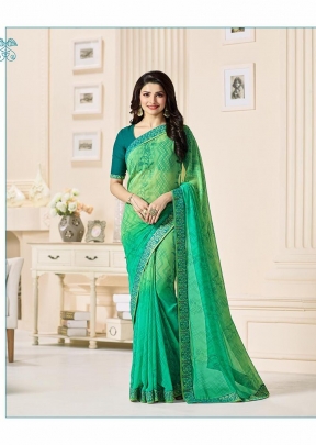 NF Vinay Georgette Saree Light Green