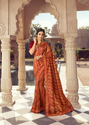 NF Vinay Weightless Printed Saree DN 21931 Orange Color