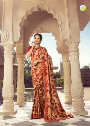 NF Vinay Weightless Printed Saree DN 21937 Orange Color