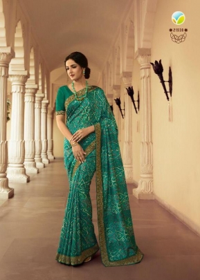 NF Vinay Weightless Printed Saree DN 21938 Rama Color