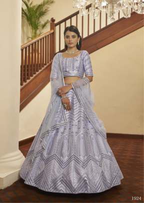 New Exclusive Bridal Gota Patti With Thread Embroidered Lehenga Choli Lavender Color DN 1924