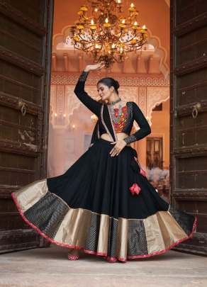 New Exclusive Festival Wear Stitched Navratri Collection Chaniya Choli Black Color DN 2434