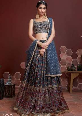 New Exclusive Regular And Plus Size Semi-Stitched Lehenga Choli Collection Blue Color DN 102