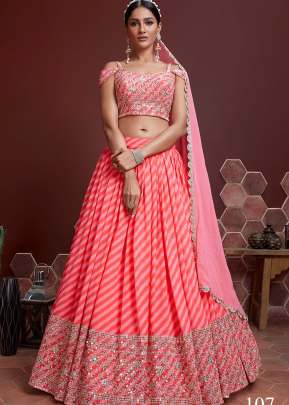 New Exclusive Regular And Plus Size Semi-Stitched Lehenga Choli Collection Peach Color DN 107