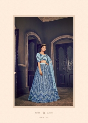 New Sequined Embroidered Lehenga Choli DN 1703 Sky Blue Color