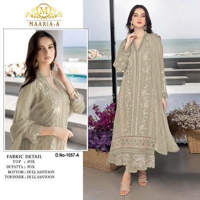 Pakistani Maaria A Heavy Faux Georgette With Embroidery Suit DN 1057 Light Colors