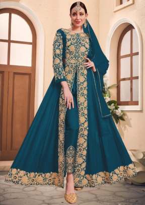 Pure Blooming Georgette With Embroidery Work Anarkali Suit Rama Color DN 17002