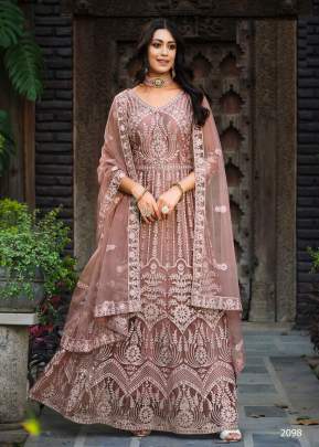 Pure Butterfly Net With Heavy Work And Stone Work Anarkali Gown Pink Color SN DN 2098