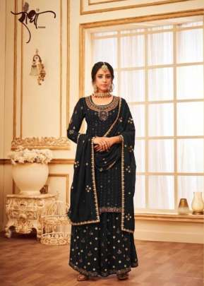 Radha Heavy Faux Georgette With Embroidery Work Designer Salwar Suit Black Color DN 864