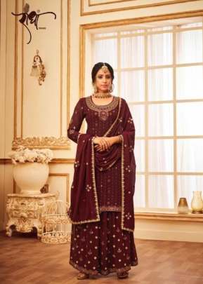 Radha Heavy Faux Georgette With Embroidery Work Designer Salwar Suit Coffee Color DN 864