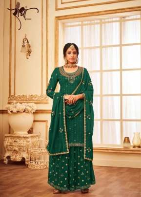 Radha Heavy Faux Georgette With Embroidery Work Designer Salwar Suit Light Green Color DN 864