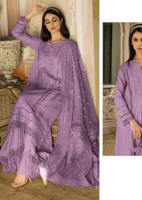 Rayon Cotton With Embroidery Work Pakistani Suit Purple Color DN 146