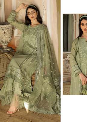 Lt Nitya Faux Georgette With Sequence Work Salwar Suit Bottle Green Color  DN 101