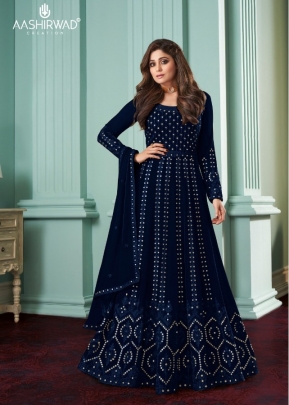 Rose By Aashirwad Creation Anarkali Gown DN 8523 Dark Blue