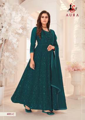 SF AURA GEORGETTE SALWAR SUIT DN 4001 RAMA