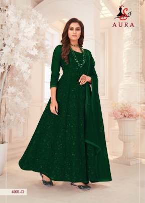 SF AURA GEORGETTE SALWAR SUIT DN 4001 GREEN