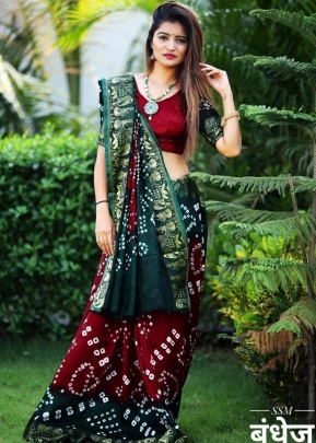 SSM Dolly New Hand Bhandhej Saree DN NO 105