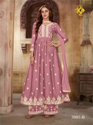 Sagun Heavy Faux Georgette With Sequence Embroidered Palazzo Suit Pink Color DN 3001