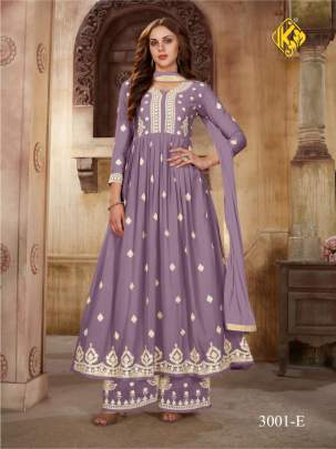 Sagun Heavy Faux Georgette With Sequence Embroidered Palazzo Suit Purple Color DN 3001