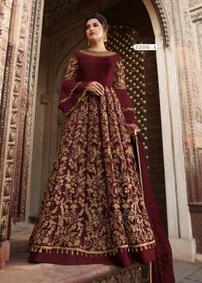 Sampann Heavy Net Embroidery Codding And Stone Work Anarkali Suit Maroon Color DN 005306