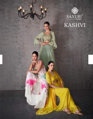 Sayuri Kashvi Real Georgette Indo Western Catalog