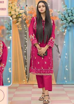 Shree Fab S Organza Heavy Embroidery With Diamond Work Pakistani Suit Dark Pink Color DN 712