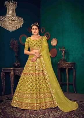 Shubhkala Guldasta vol 9 Georgette Bridal Lehenga Choli Yellow Color DN 1825